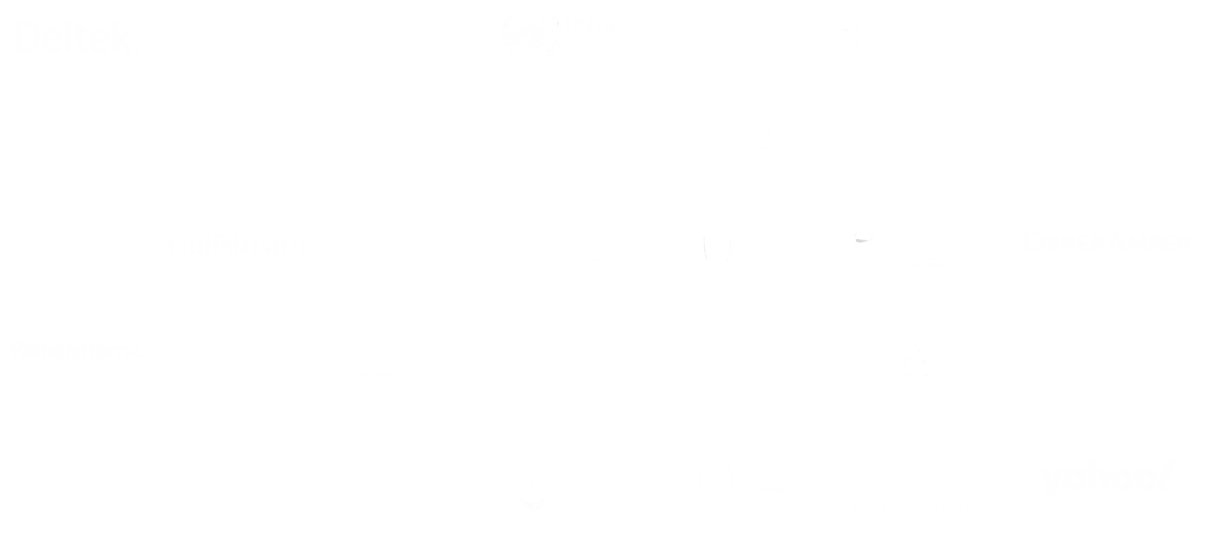 Logos of clients including Deltek, Oracle, MTN, UNODC, BCG, Pepsi, McDonald's, adidas, Vodafone, Tata, Abbott, NDTV and Yahoo